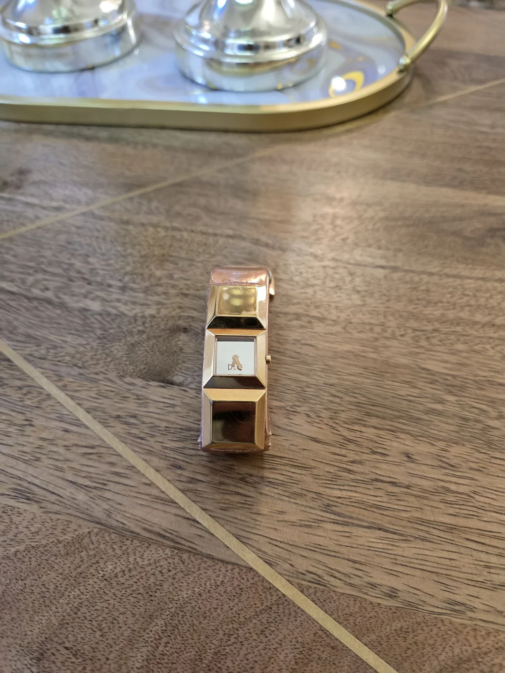 D&G Gold Tone Women's Bracelet Watch with Mirror Dial